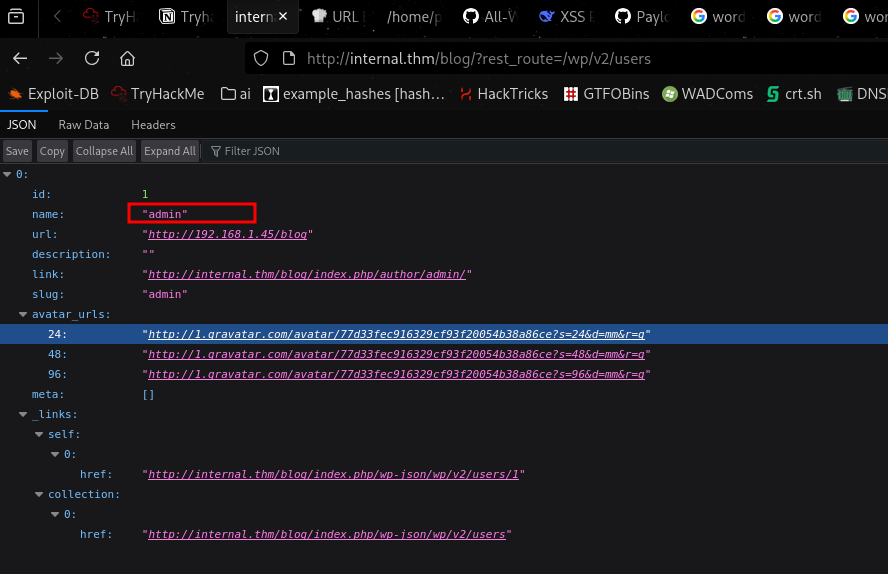 WordPress REST API /wp-json/wp/v2/users returning admin