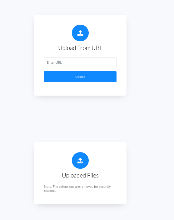 Upload panel showing both upload options