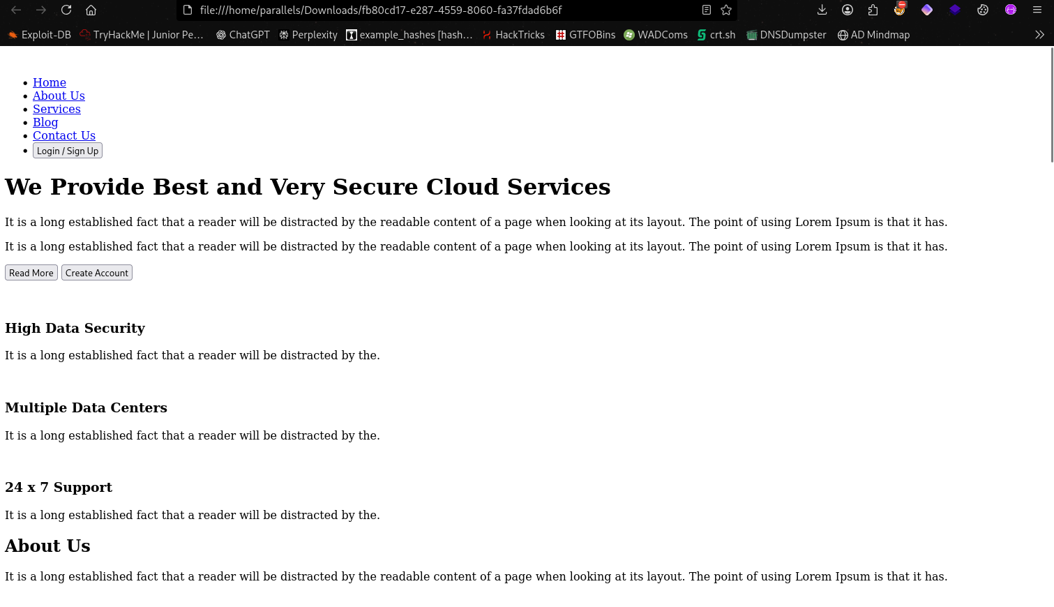 Downloaded file contains localhost HTML