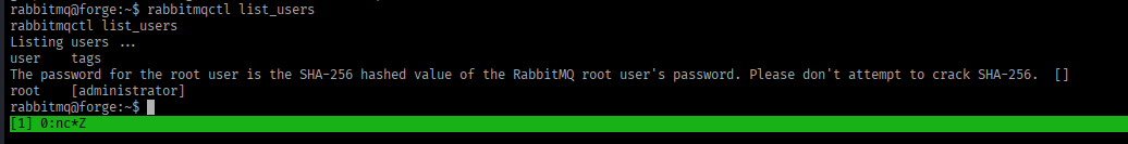 Shell as rabbitmq user