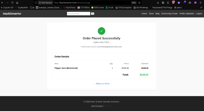 Region-restricted product ordered successfully